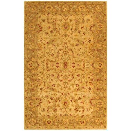 Safavieh 6 x 6 ft. Round Traditional Antiquity- Ivory and Brown Hand Tufted Rug AT311C-6R